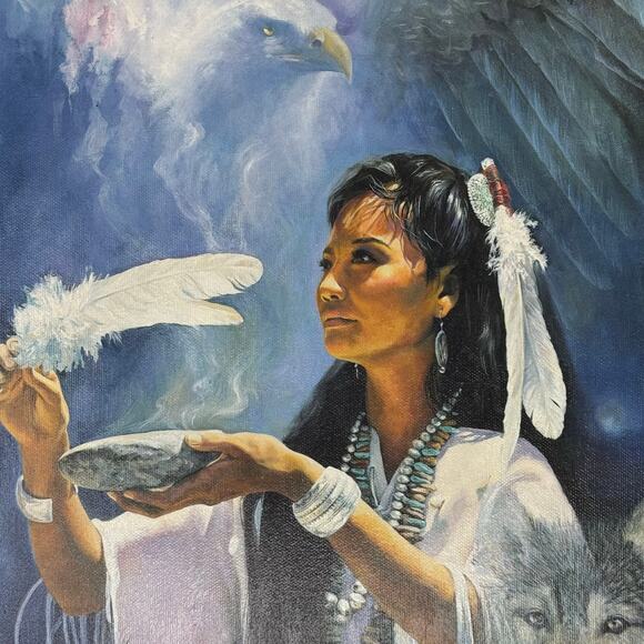 Detha Watson “Within the Power” Framed Native American Art Print 21”×16” - Picture 3 of 9